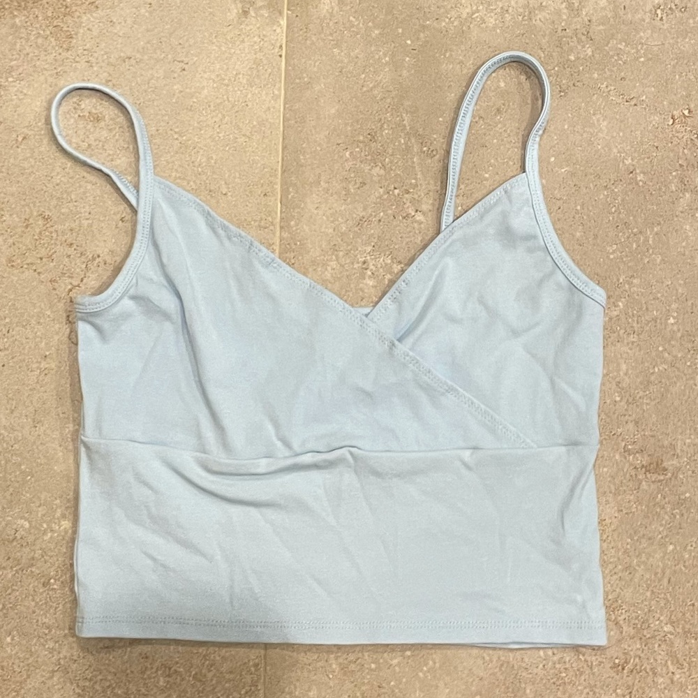 *Brand new* Blue v-neck cross cropped tank top